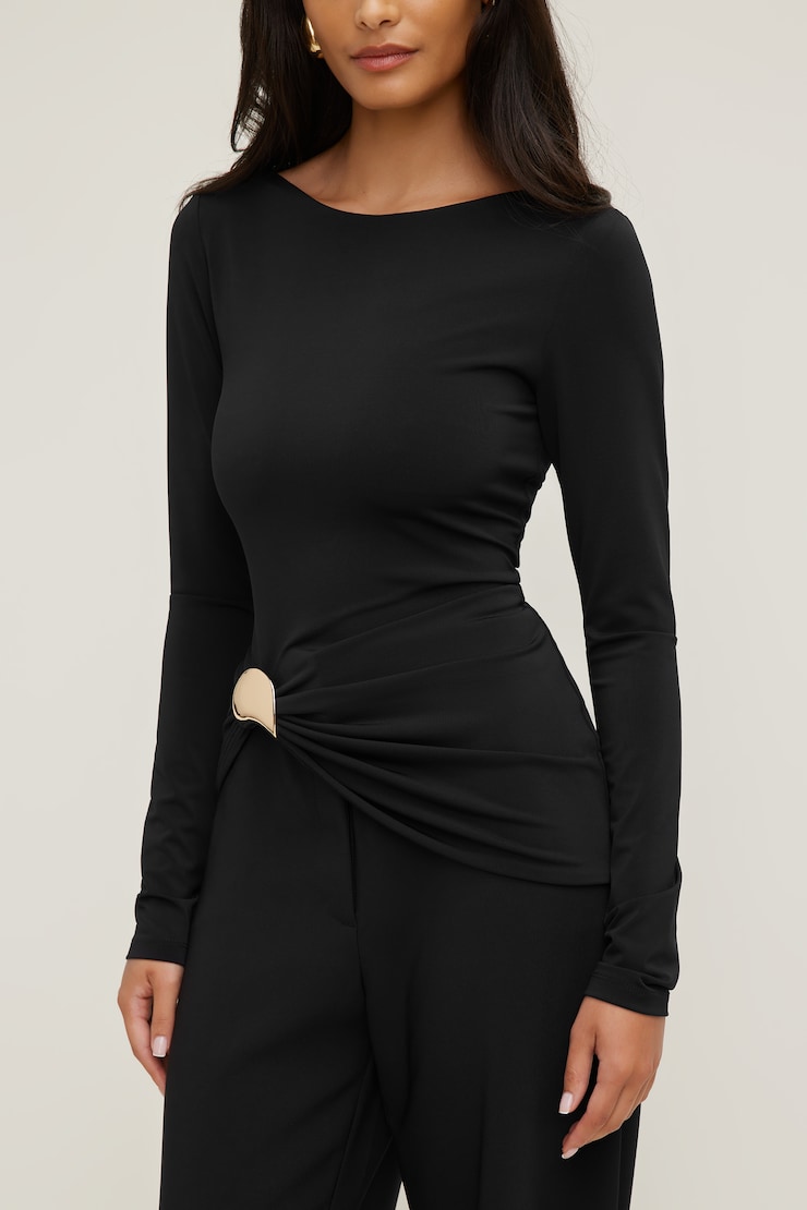 Sculpt Metal Detail Top Jet Black large