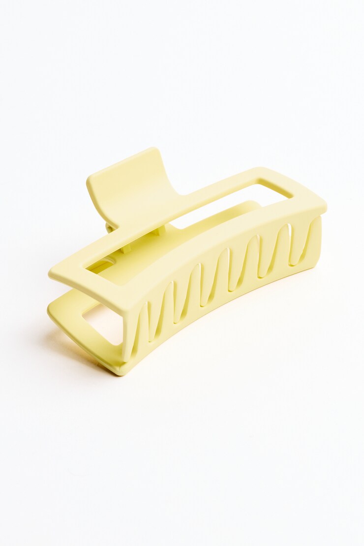 Oversized Rectangle Claw Clip, Limonada Yellow, large