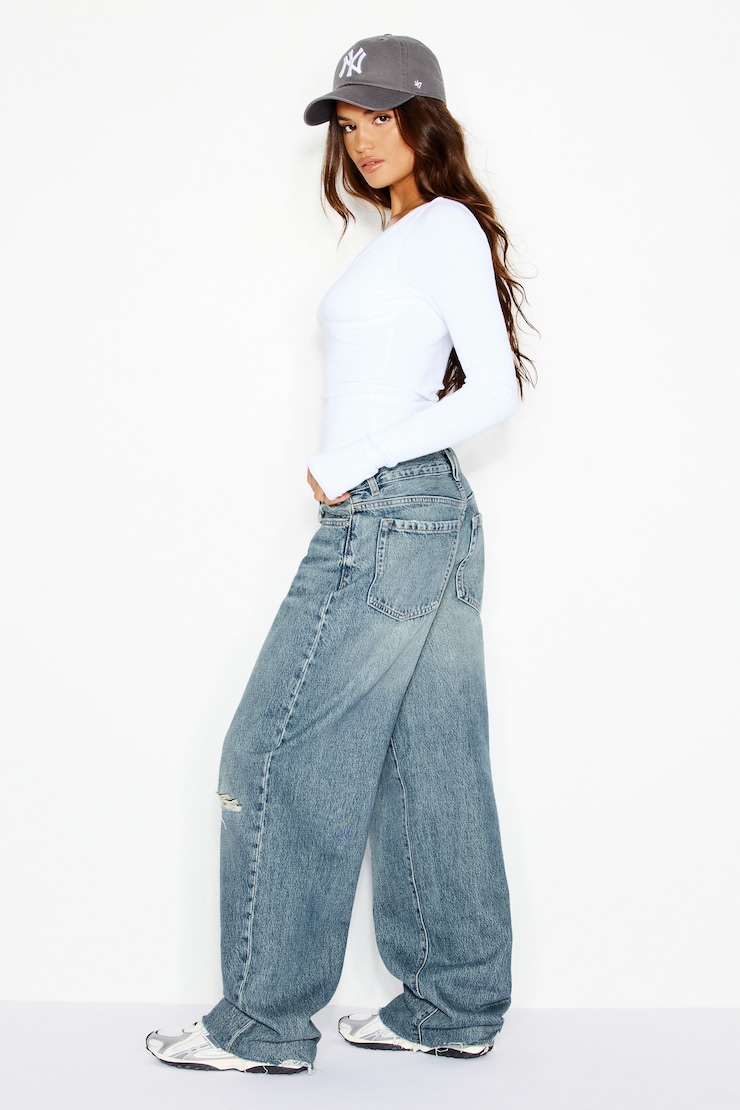 Low Rise Baggy Jeans, Olivia Blue, large