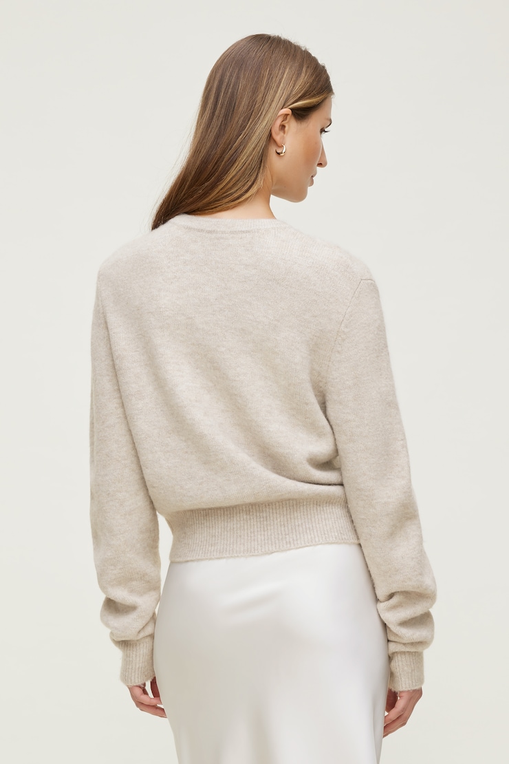 Rebecca Crewneck Cardigan Atmosphere Melange Beige large