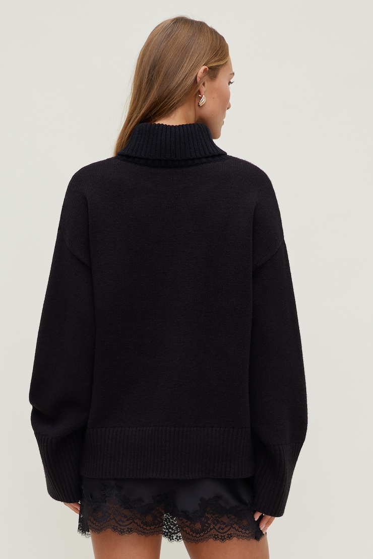 Evy Turtleneck Sweater Jet Black large