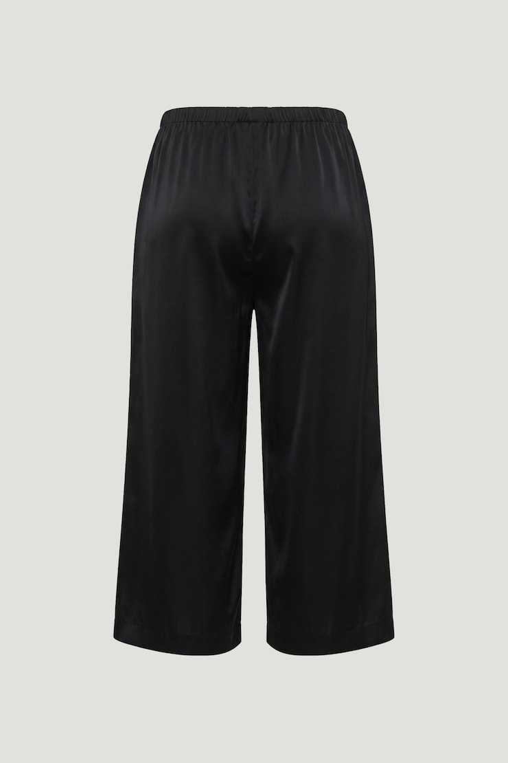 Leo Satin Capri Pants Jet Black large