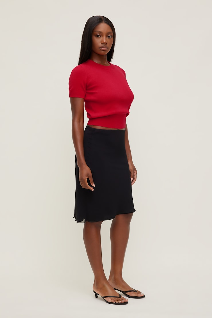 Clara Short Sleeve Sweater High Risk Red large