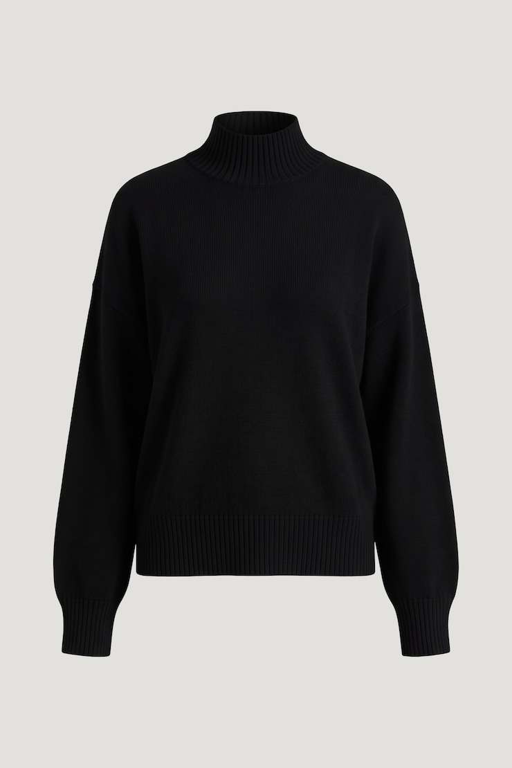 Stand Collar Sweater Jet Black large