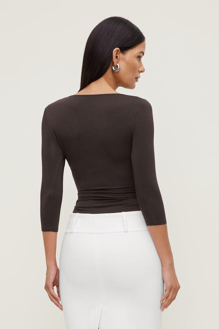 Morgan Plunge 3/4 Sleeve Top