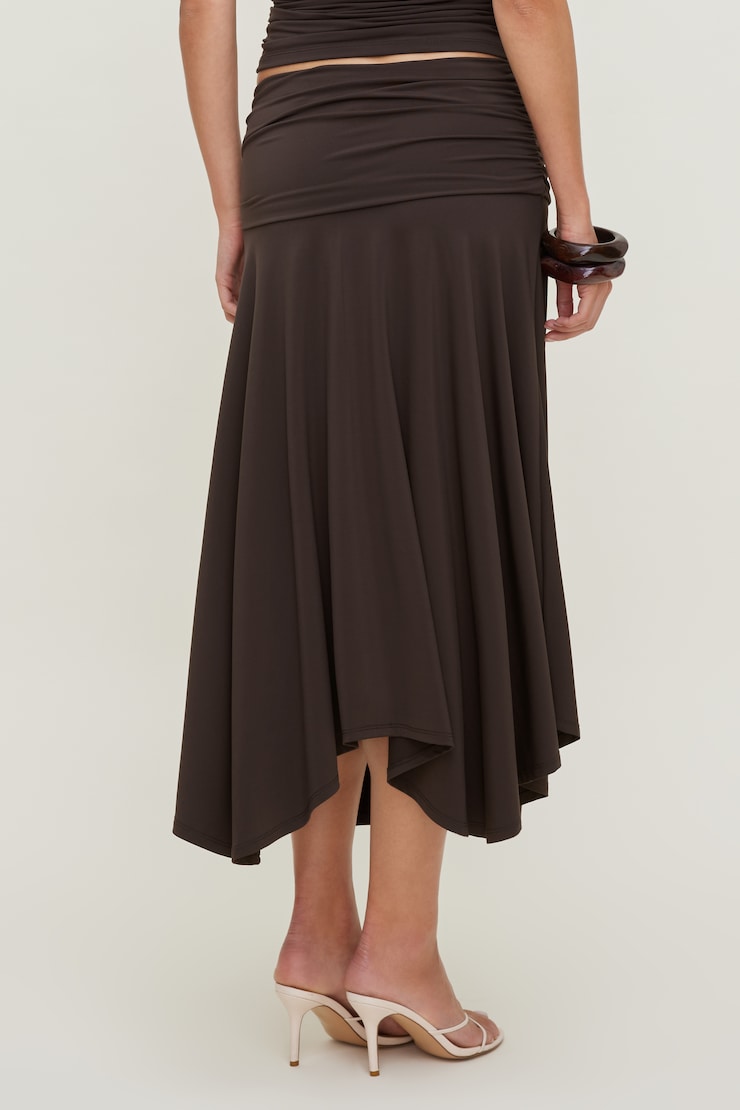 Sculpt Asymmetric Midi Skirt Java Brown large