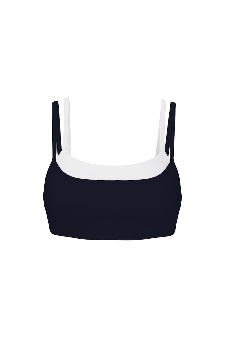 Active Double Layer Bra, Naughty Navy Blue/Snow White, large