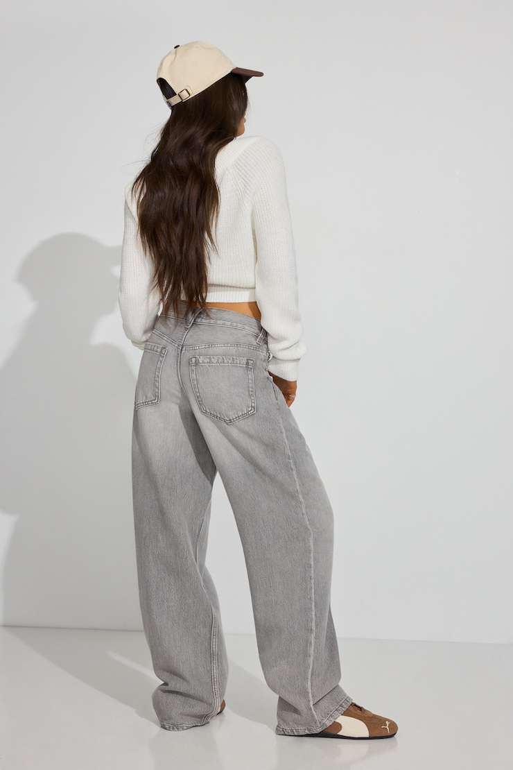 Low Rise Baggy Jeans, Icy Grey, large