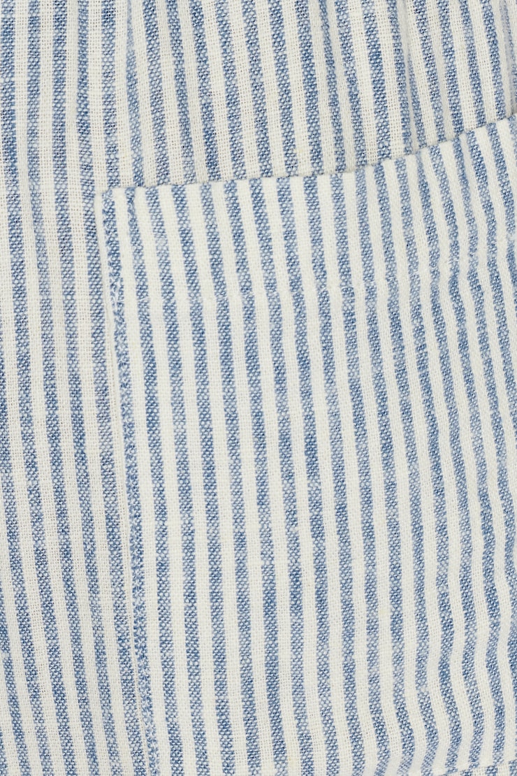 Millie Linen Pull-On Pants, Blue Stripes, large