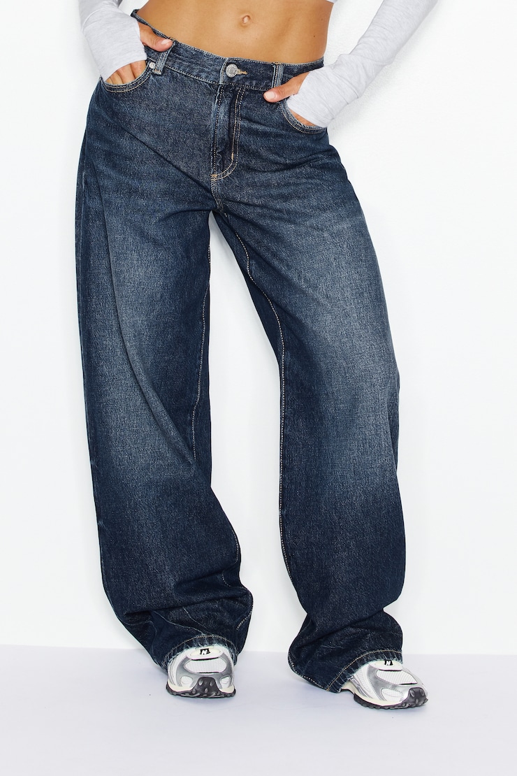 Low Rise Baggy Jeans, Iris Blue, large