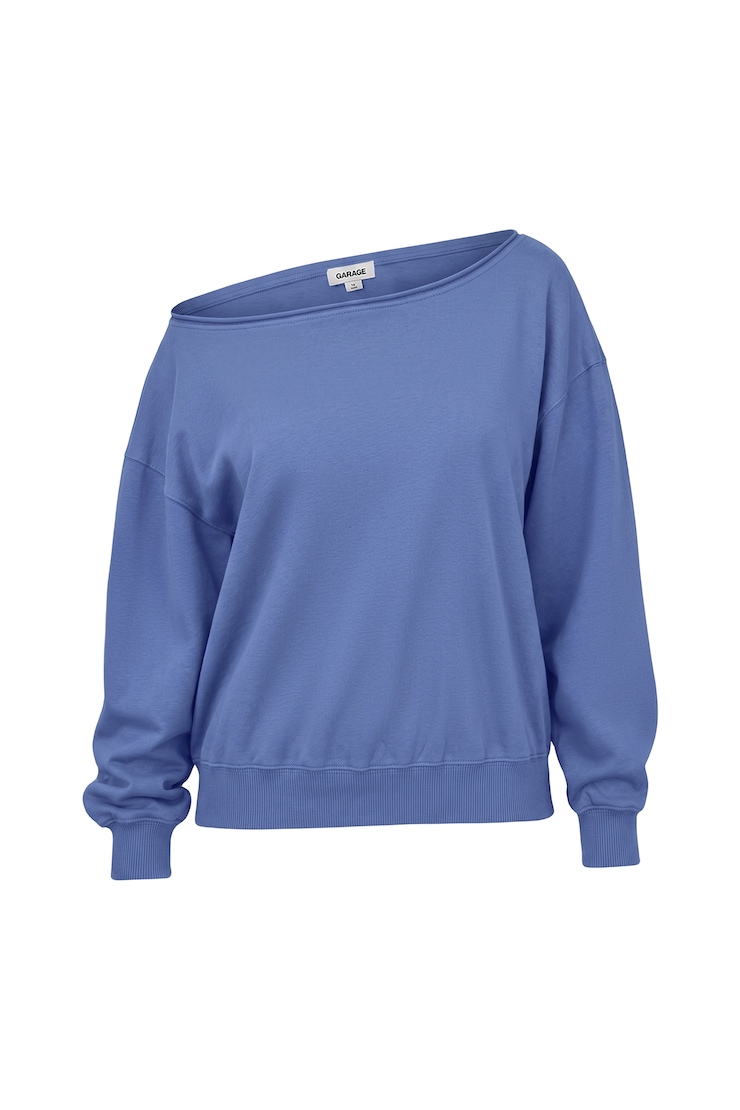 SoftTerry™ Off Shoulder Sweatshirt, Blue Blush, large