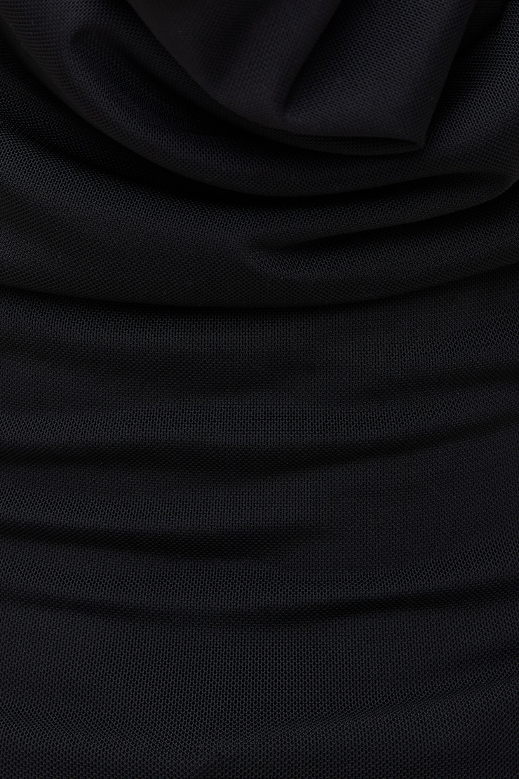 Cowl Neck Mesh Halter Top