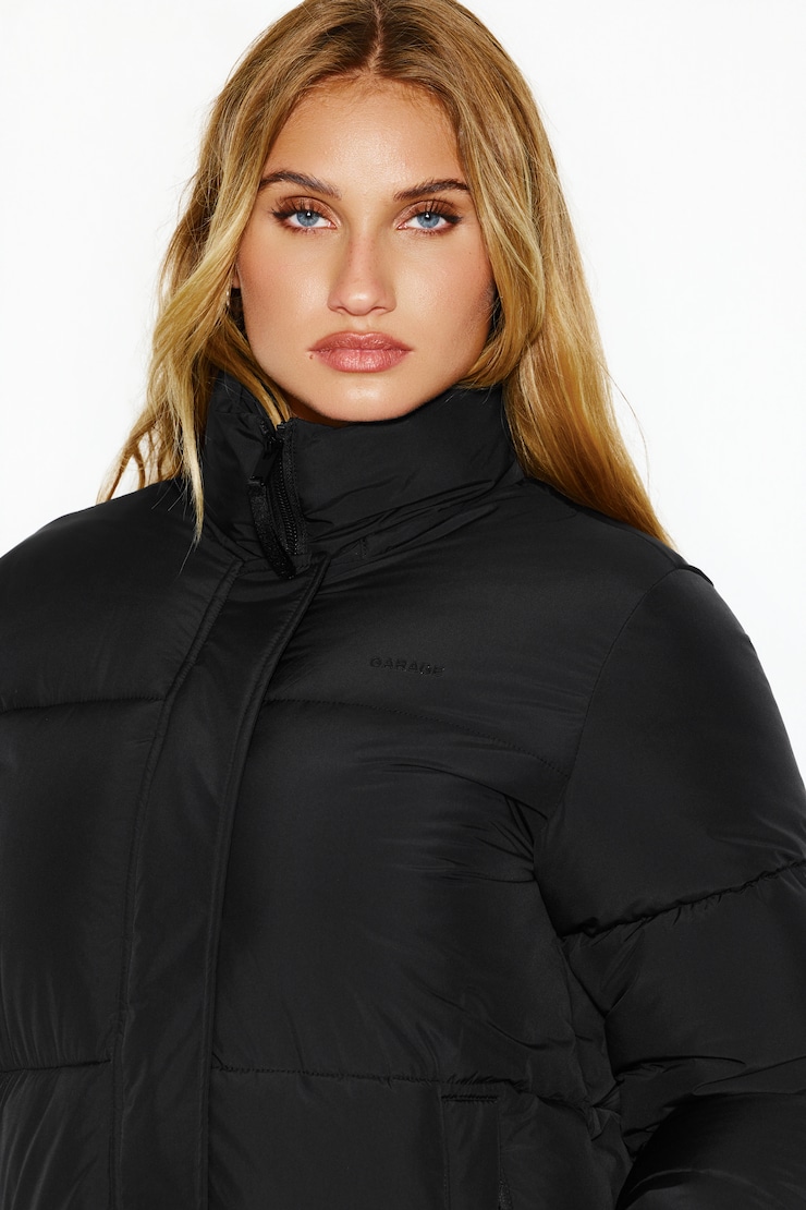 Maxi Puff Coat, Jet Black, large