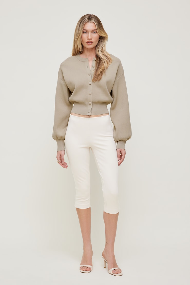 Ellie Balloon Sleeve Cardigan Simply Taupe large