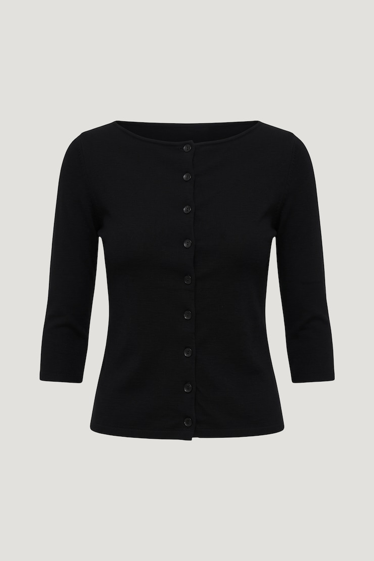 3/4 Sleeve Cardigan Jet Black large