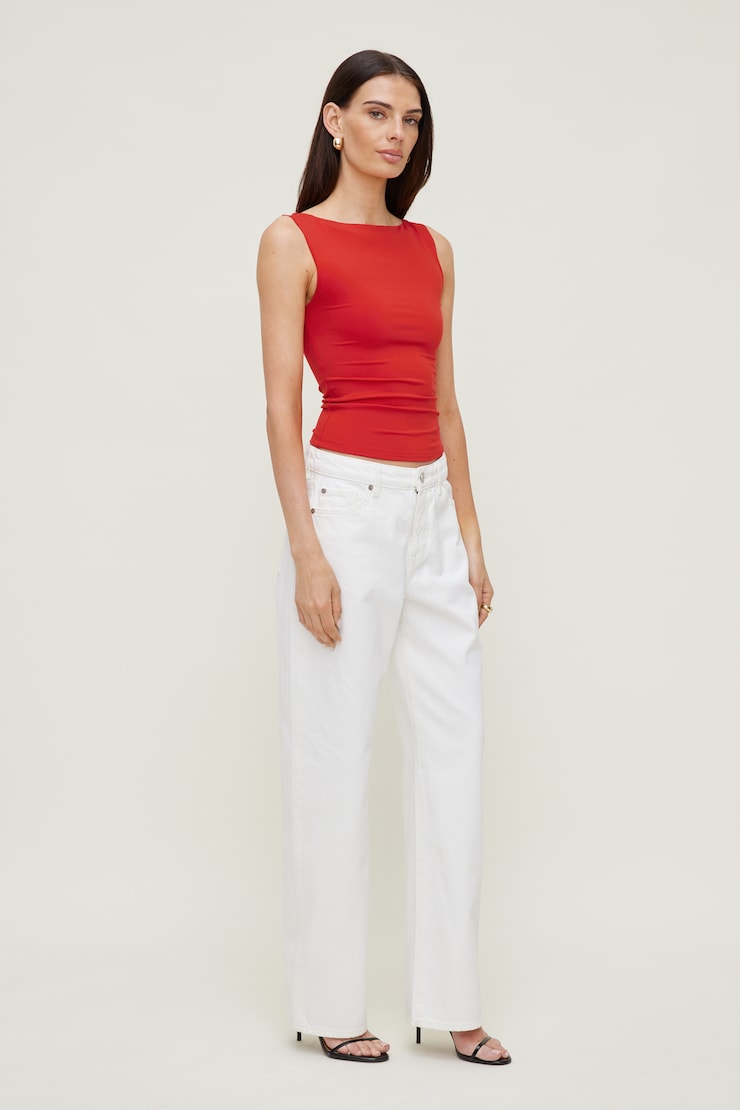 Nola Sculpt Tank Top Goji Berry Red large