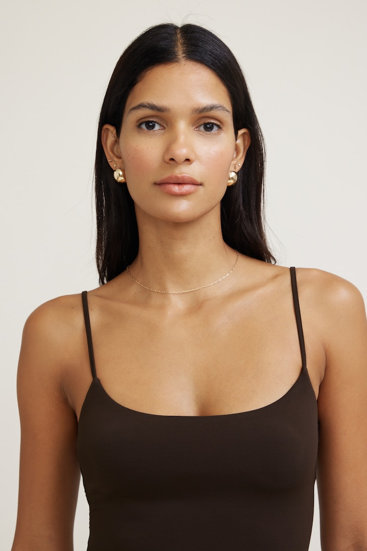 Camisole à col échancré en tissu Sculpt Nadia Brun café large