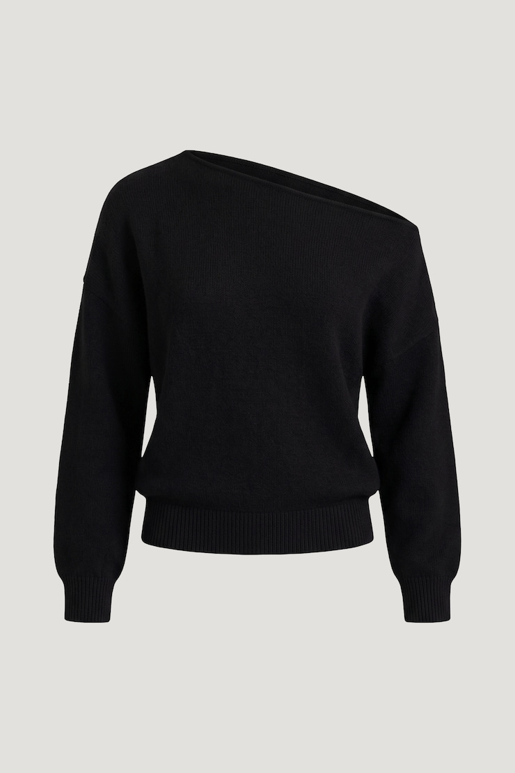Lola Off Shoulder Sweater Jet Black large