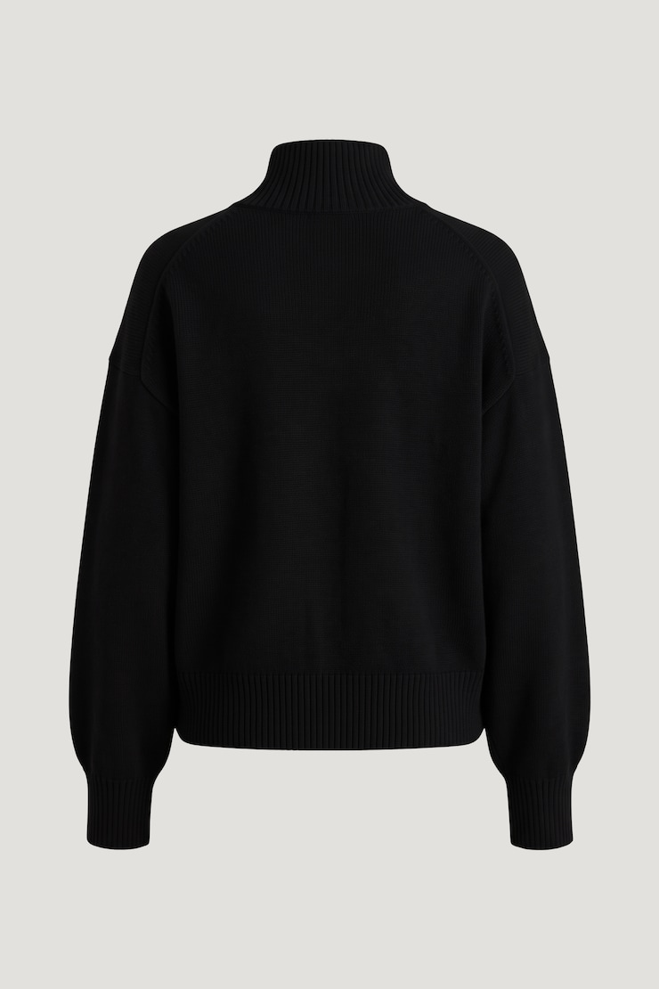 Stand Collar Sweater Jet Black large