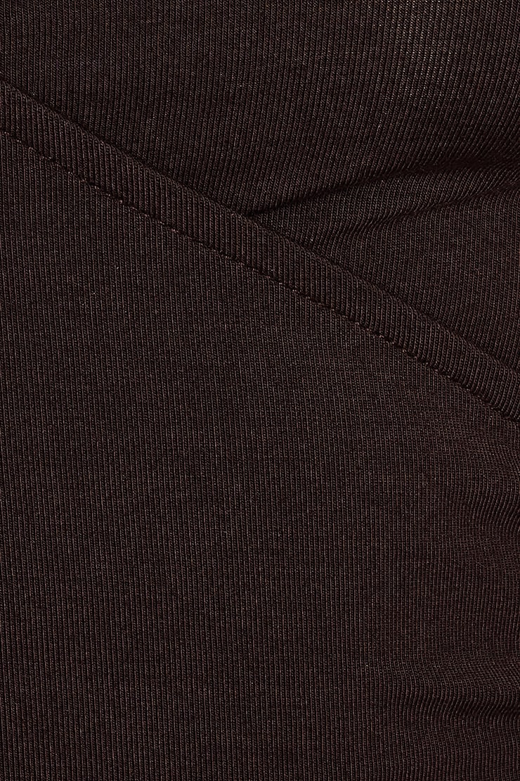 Smooth Long Sleeve Wrap Top, Chocolate Mousse Brown, large