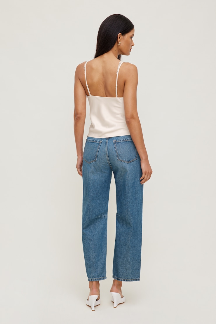 Theo Mid Rise Barrel Leg Jeans Medium Dark Indigo / Southern Blue large
