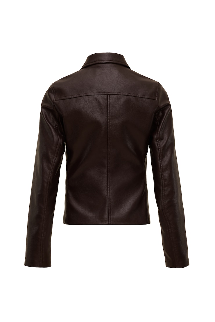 Faux-Leather Worker Jacket
