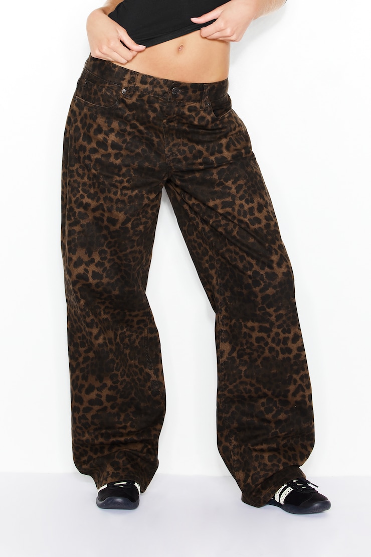 Low Rise Baggy Jeans, Untamed Leopard, large