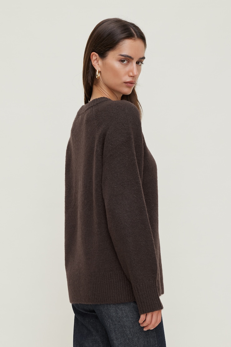 Rory Oversized Sweater Java Brown large
