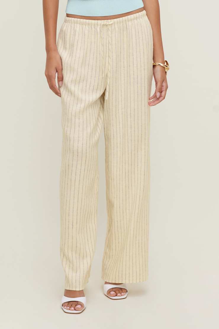 Pantalon en lin à jambe large Leo