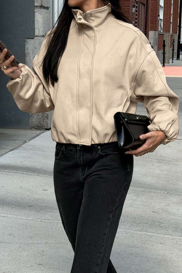 Brynn Faux Suede Bomber Jacket