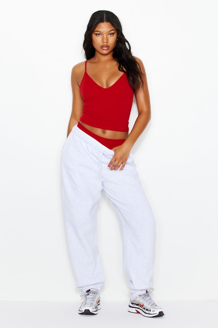 Active Plunge Cami Top, Scarlet Flame Red, large