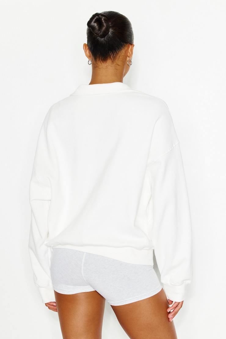 Raglan Brush Sweat_ホワイト UltraFleece Half Zip Sweatshirt White | Garage