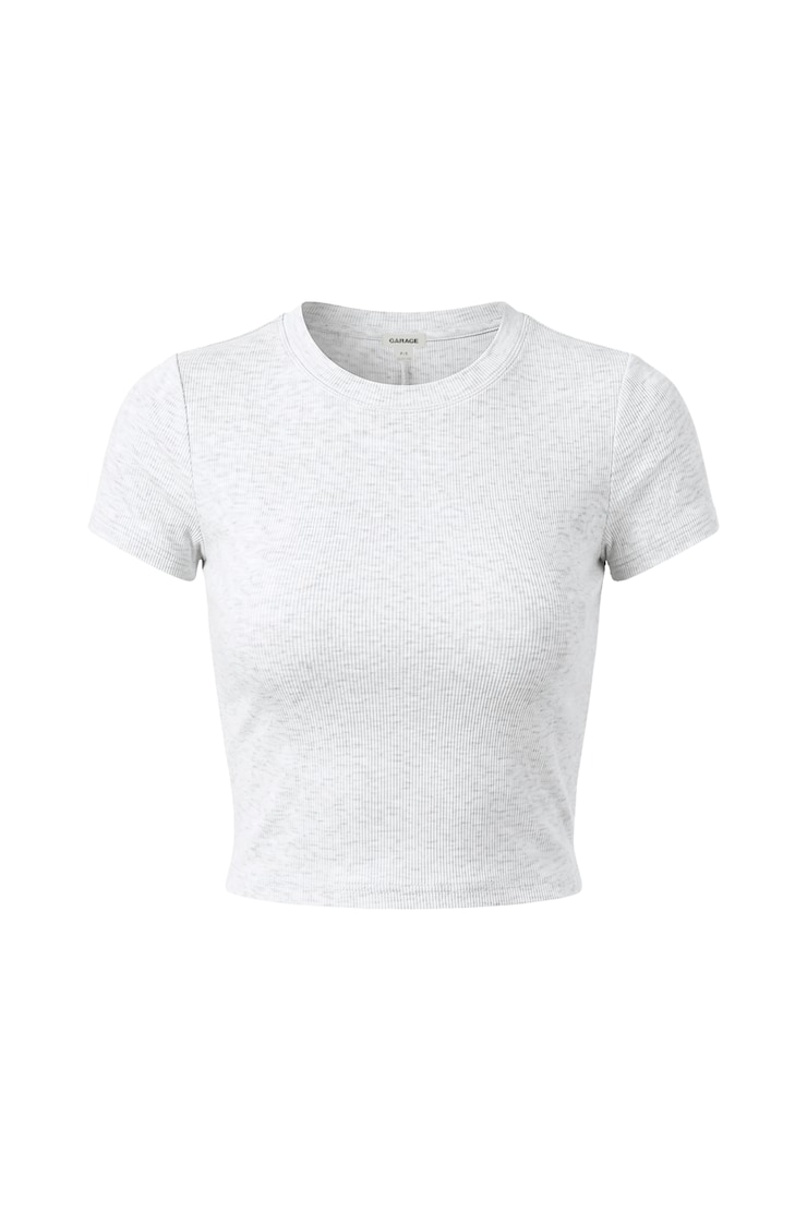 SnatchRib Cropped Crewneck T-Shirt, Spring Grey Mix, large