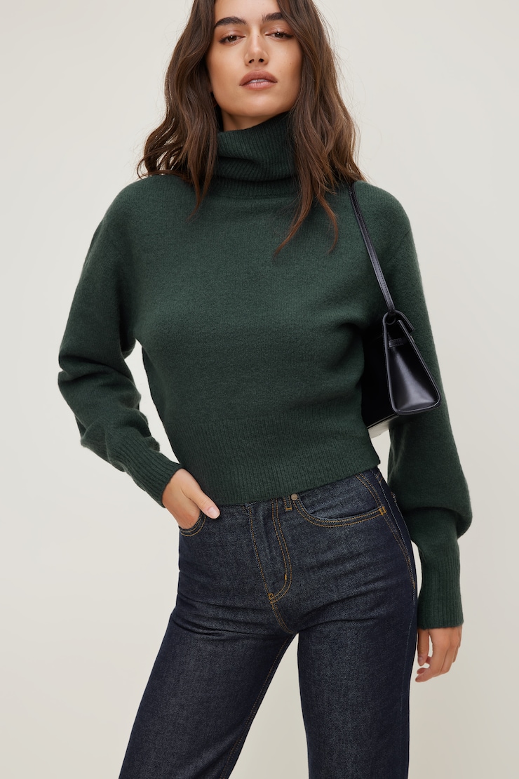 Ellora Cropped Turtleneck Sweater