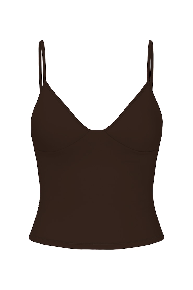 Active Plunge Cami Top, Armadillo Brown, large
