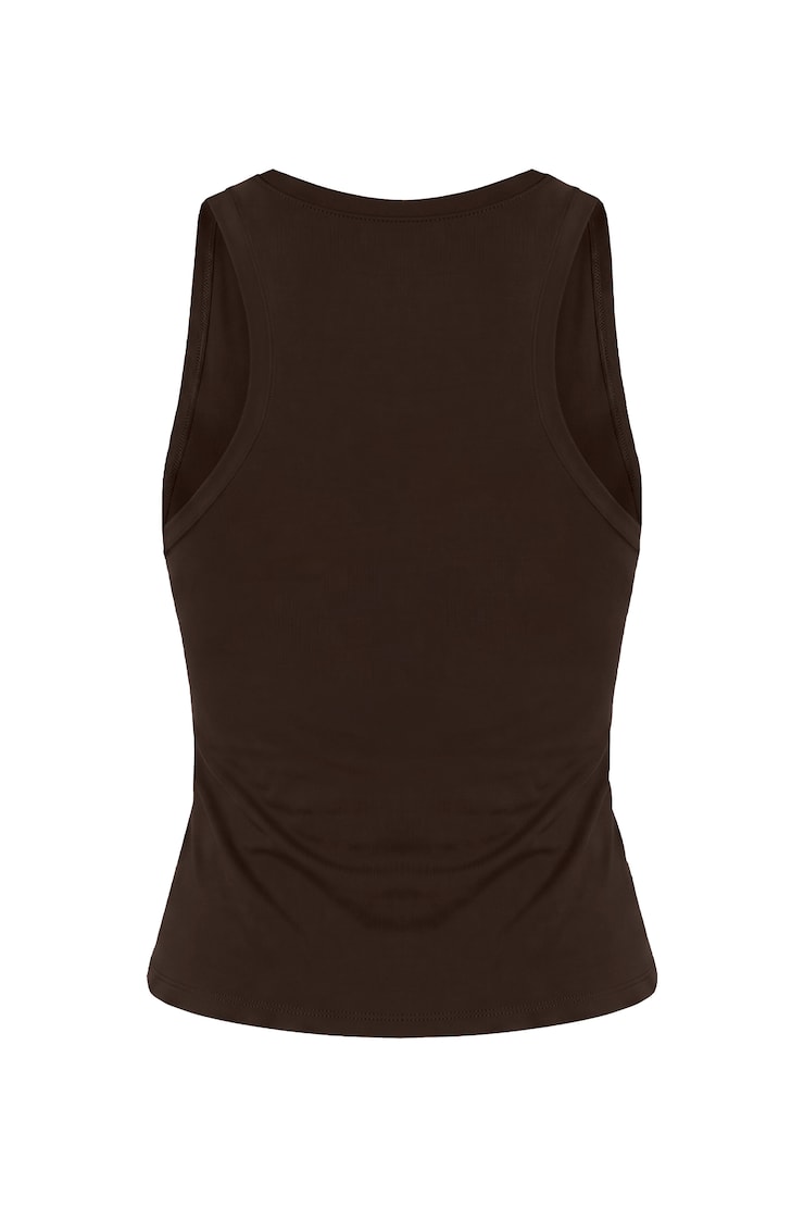 Sleek Scoop Tank Top, Armadillo Brown, large