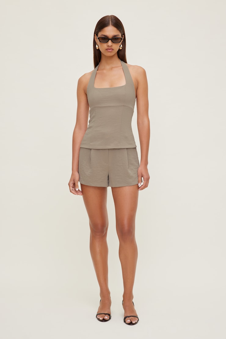Airflow Halter Top Pebblestone Grey large