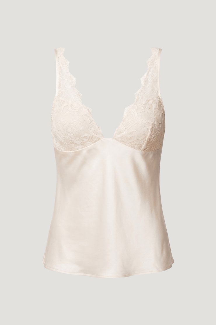 Satin Lace Cami Top Sea Salt Cream large