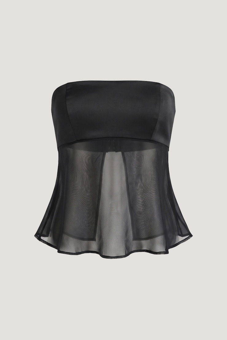 Georgette Tube Top Jet Black large