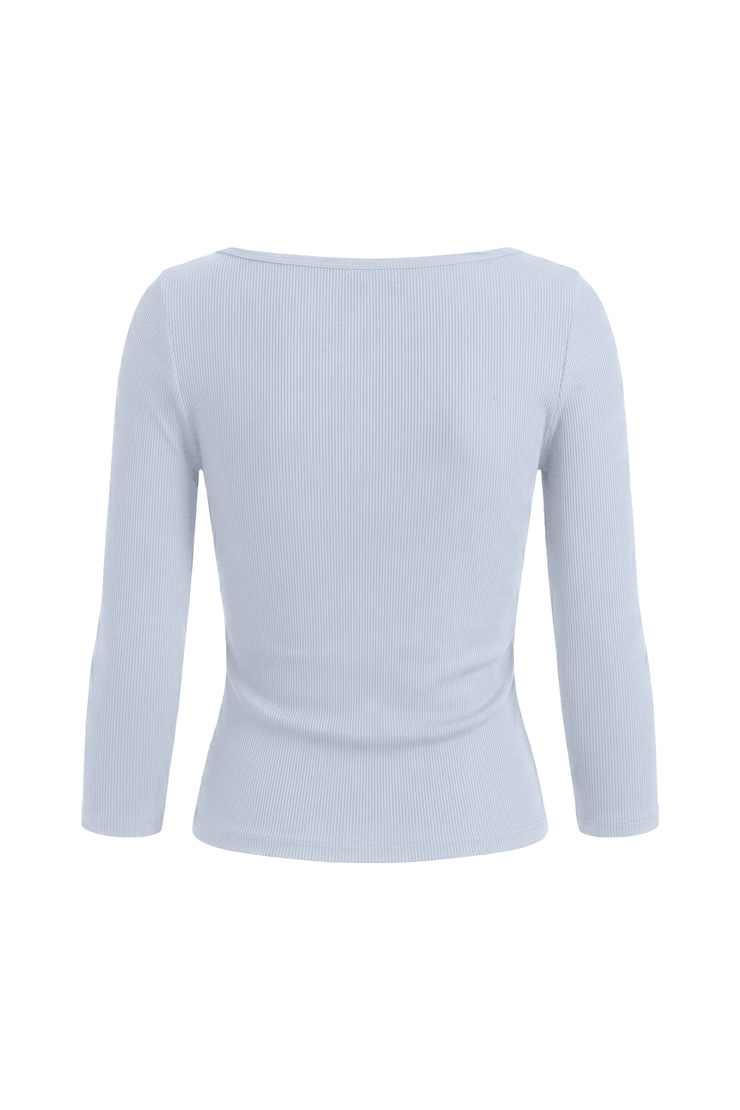 SnatchRib 3/4 Sleeve Top, Blue Flirt, large