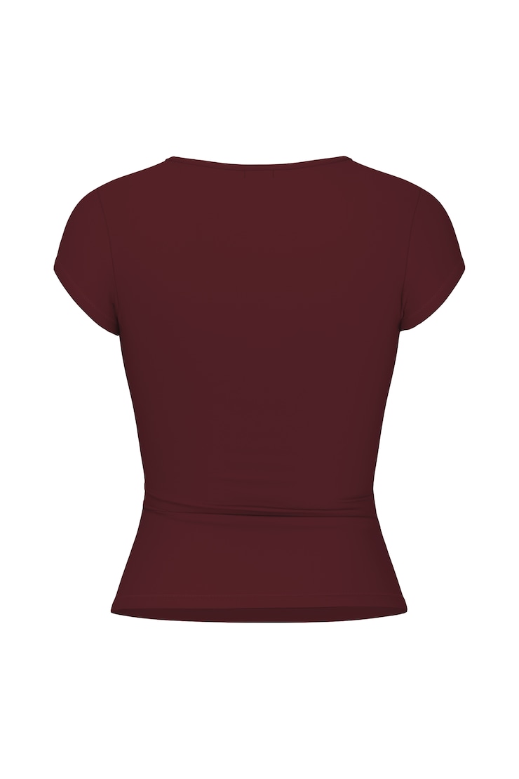 Sleek Crewneck T-Shirt, Burgundy Bite, large