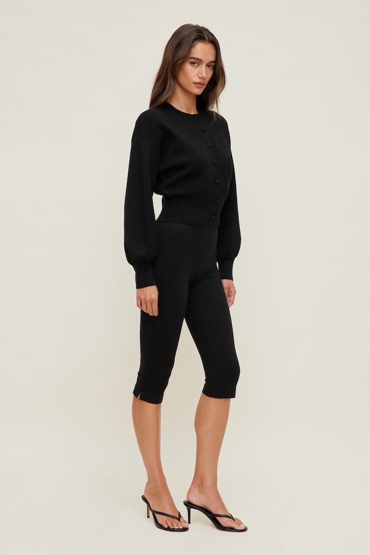 Ellie Balloon Sleeve Cardigan Jet Black large