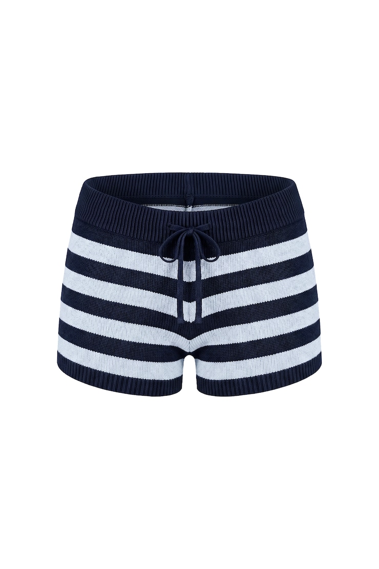 Short en tricot, Marine coquine/Rayures flirt bleu, large