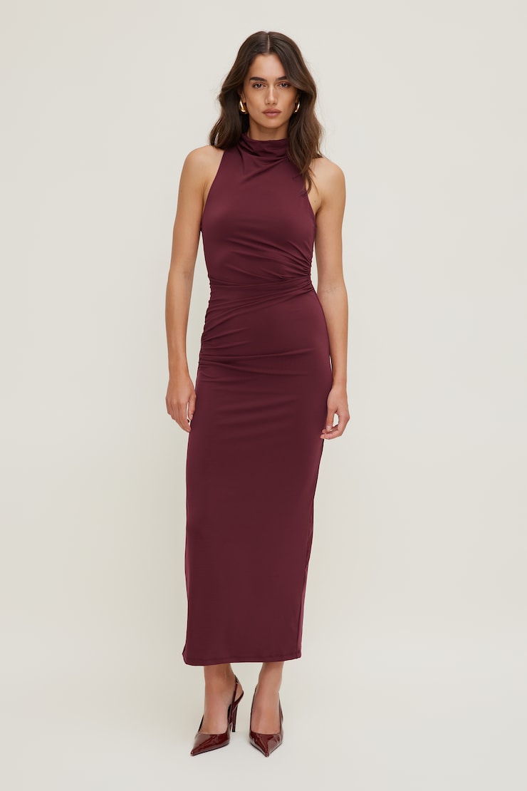 Willow Sculpt Maxi Dress Zinfandel Burgundy large