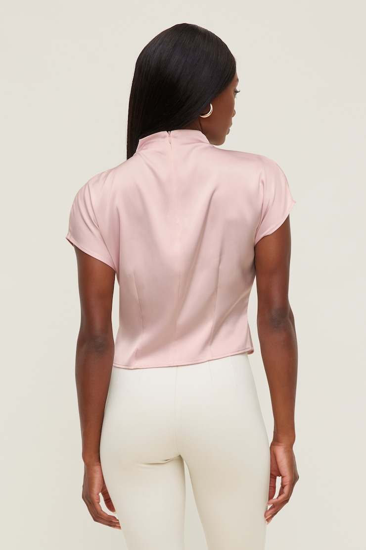 Ella Layered Satin Blouse Pale Lilac Pink large