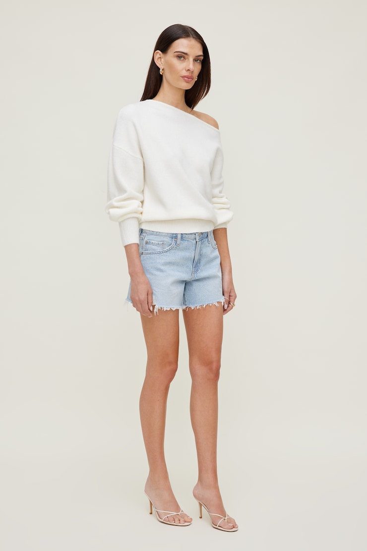 Lola Off Shoulder Sweater Snow White large