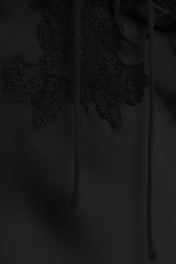 Lace Satin Maxi Dress Jet Black large