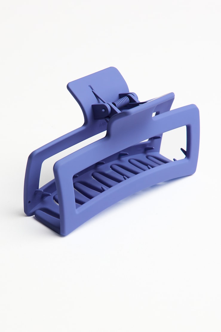 Oversized Rectangle Claw Clip, Blue Blush, large