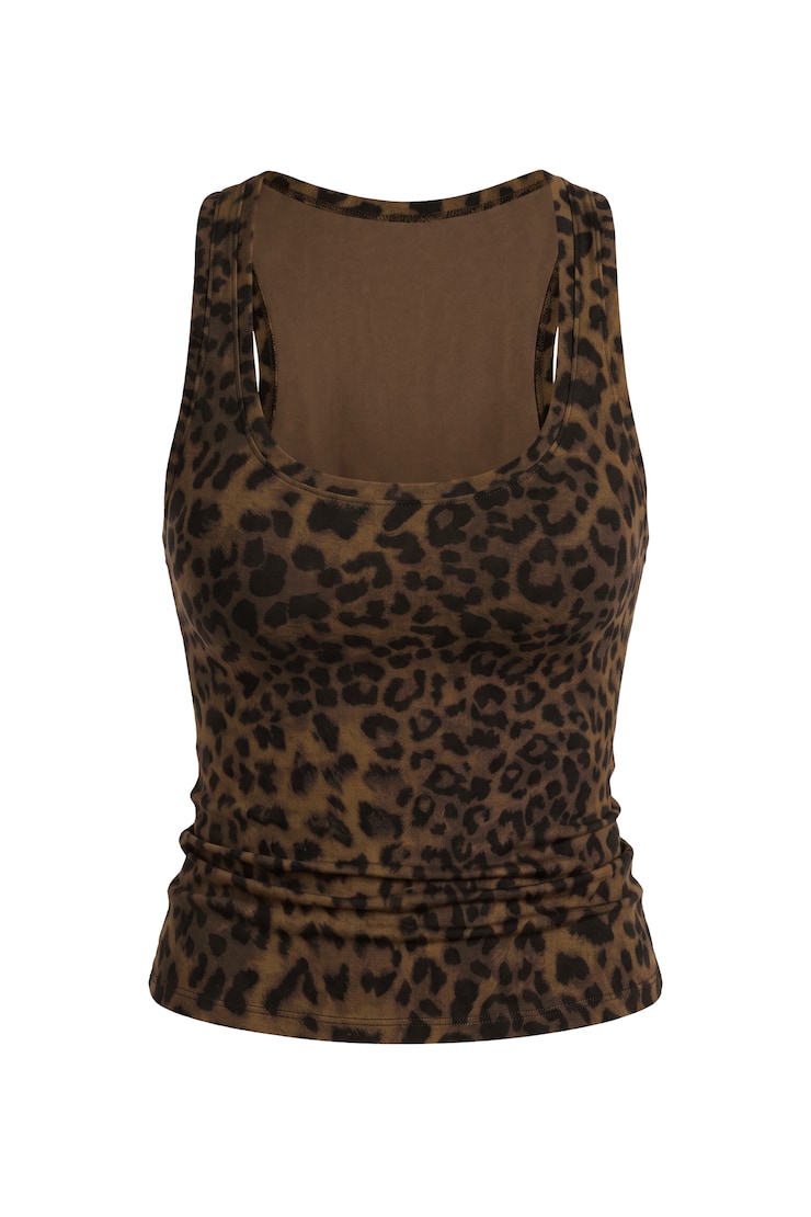 Sleek Scoop Tank Top, Untamed Leopard, large