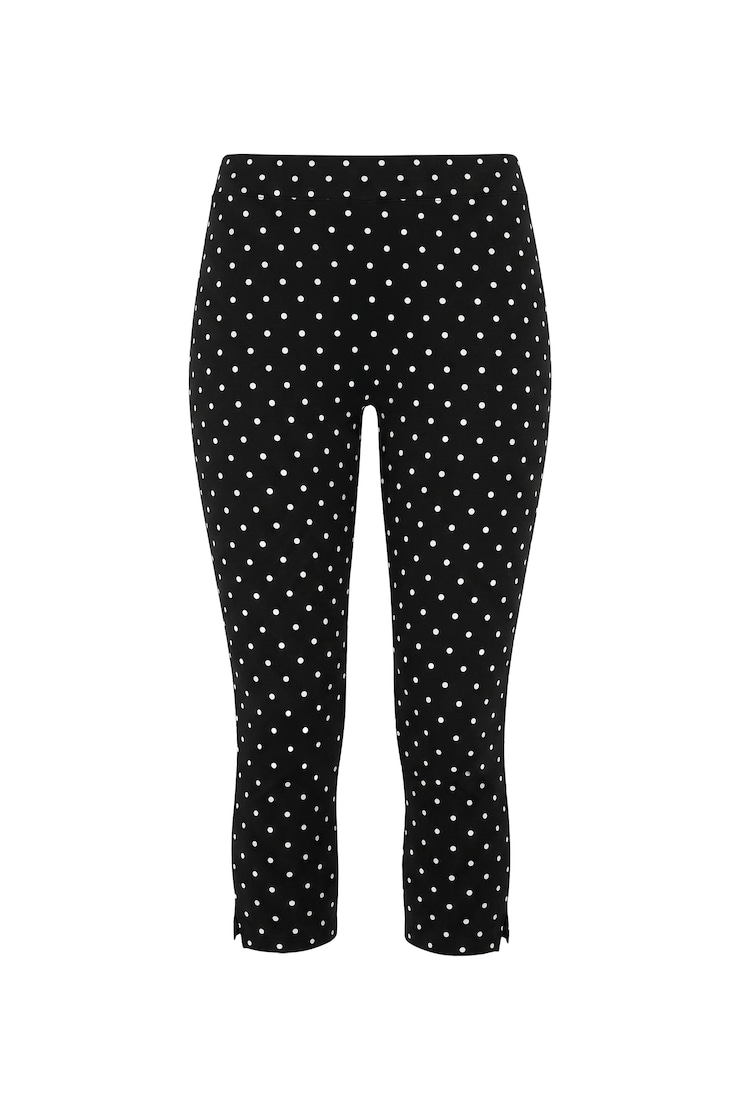 StretchTerry™ Capri Pants, Jet Black/White Polka Dots, large